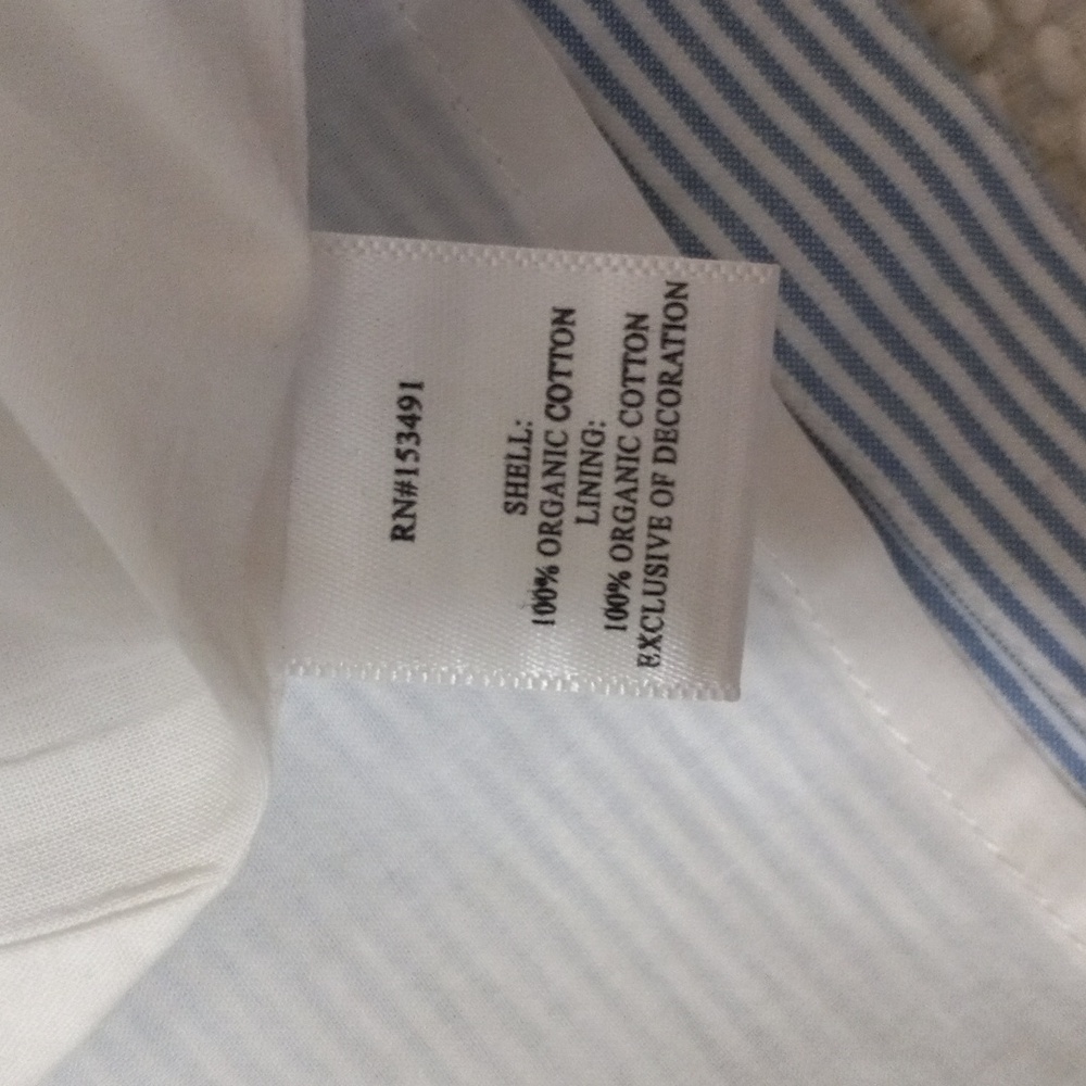 Hope & Henry 100% Organic Cotton Ruffle Cuff Seersucker Dress Light Blue Size10 - Picture 12 of 16